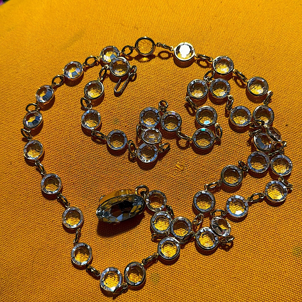 Vintage clear glass belly chain belt